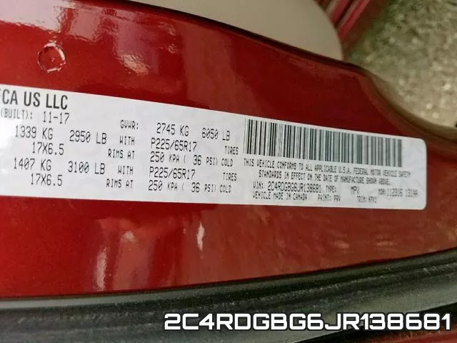 2C4RDGBG6JR138681 фото 2