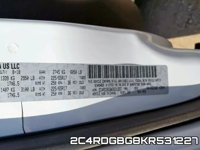 2C4RDGBG8KR531227 фото 2