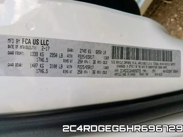 2C4RDGEG6HR696729 фото 2