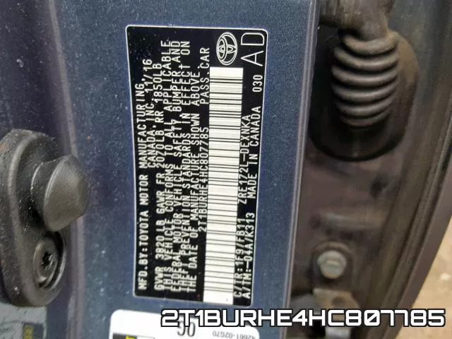 2T1BURHE4HC807785 фото 2