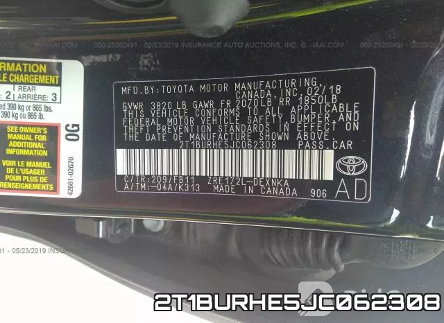 2T1BURHE5JC062308 фото 10