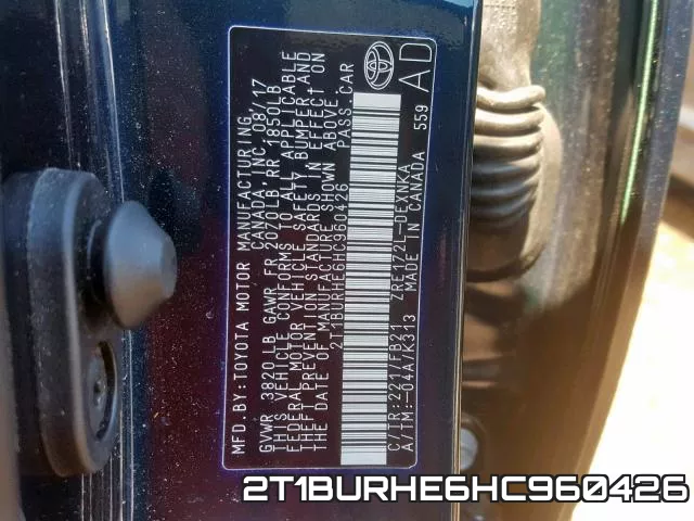 2T1BURHE6HC960426 фото 2