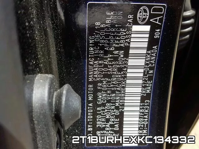 2T1BURHEXKC134332 фото 2