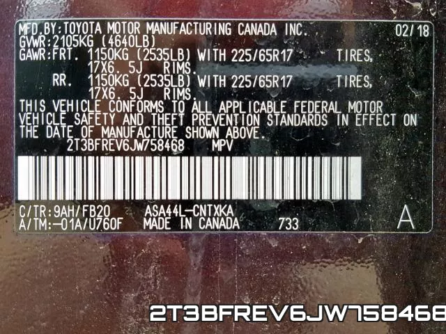 2T3BFREV6JW758468 фото 2