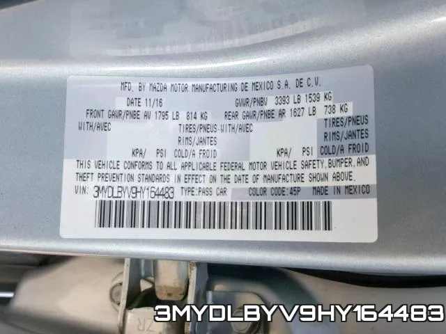 3MYDLBYV9HY164483 фото 2