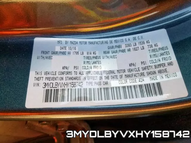 3MYDLBYVXHY158742 фото 2