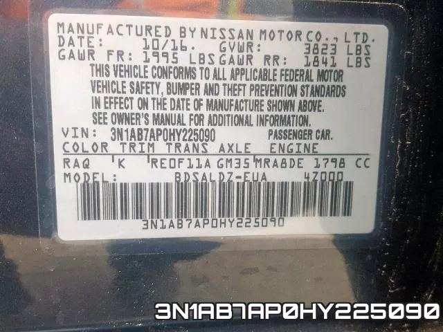 3N1AB7AP0HY225090 фото 2