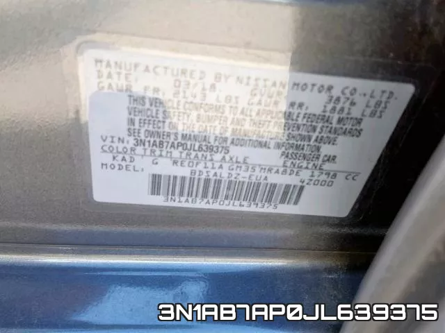 3N1AB7AP0JL639375 фото 2