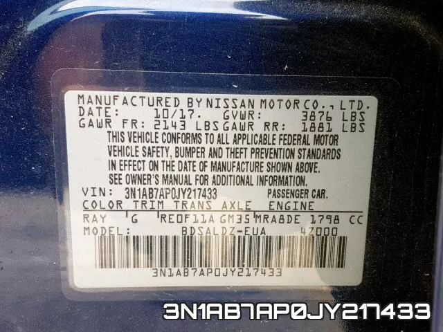 3N1AB7AP0JY217433 фото 2