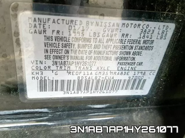 3N1AB7AP1HY261077 фото 2