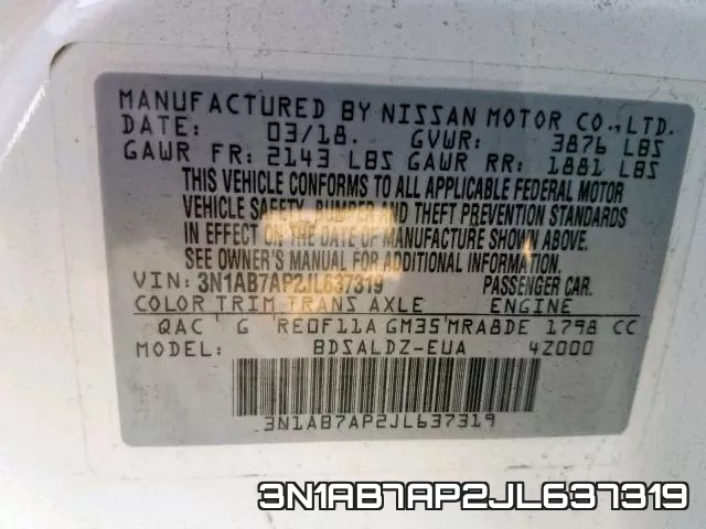 3N1AB7AP2JL637319 фото 2