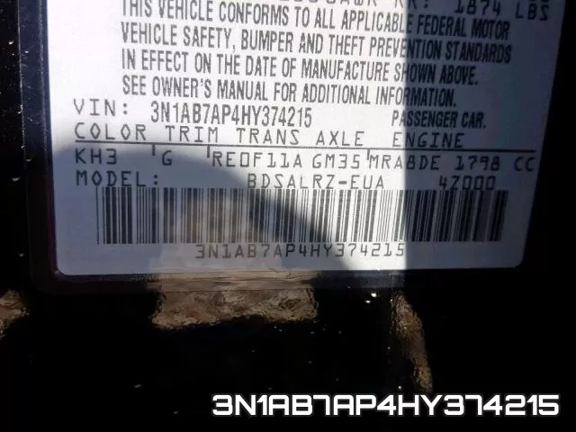 3N1AB7AP4HY374215 фото 2