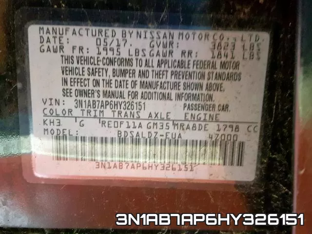 3N1AB7AP6HY326151 фото 2