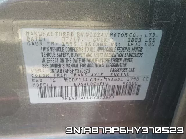 3N1AB7AP6HY370523 фото 2
