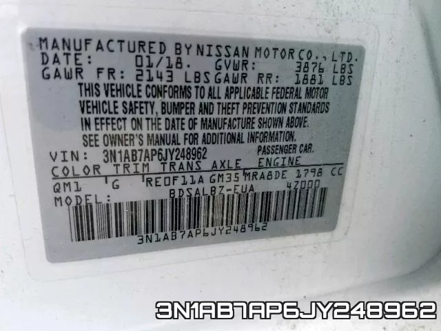 3N1AB7AP6JY248962 фото 2
