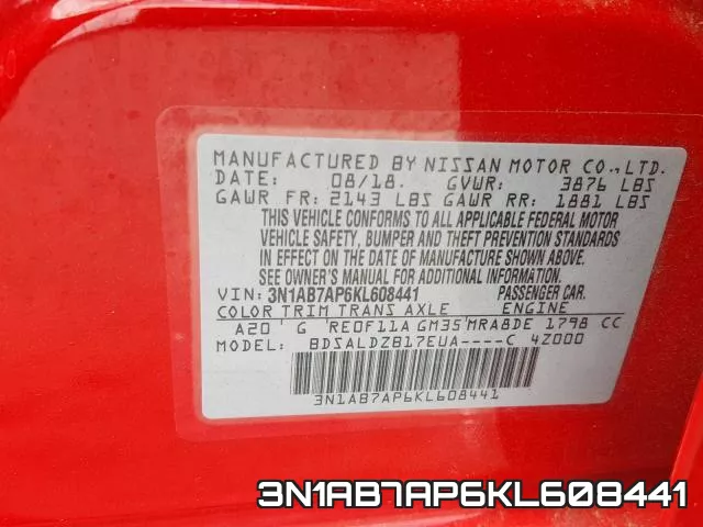 3N1AB7AP6KL608441 фото 2