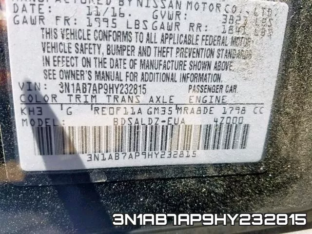 3N1AB7AP9HY232815 фото 2