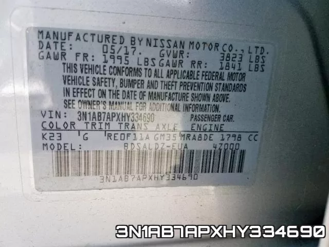 3N1AB7APXHY334690 фото 2