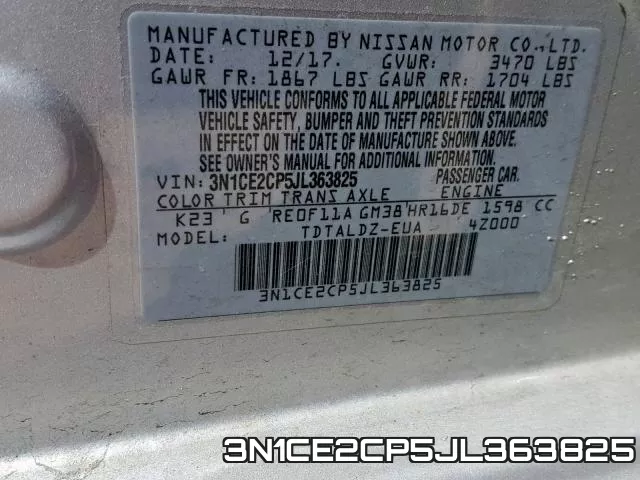 3N1CE2CP5JL363825 фото 2