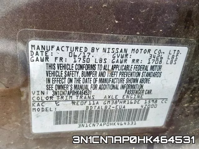 3N1CN7AP0HK464531 фото 2