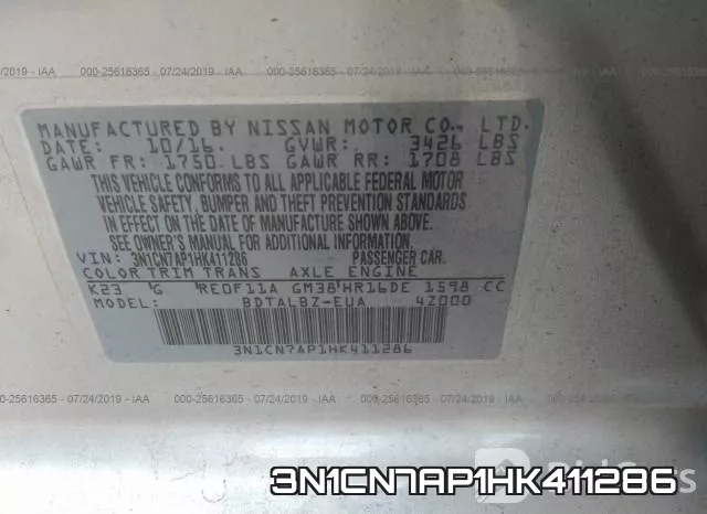 3N1CN7AP1HK411286 фото 10