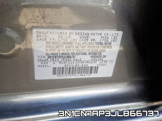 3N1CN7AP3JL866737 фото 2