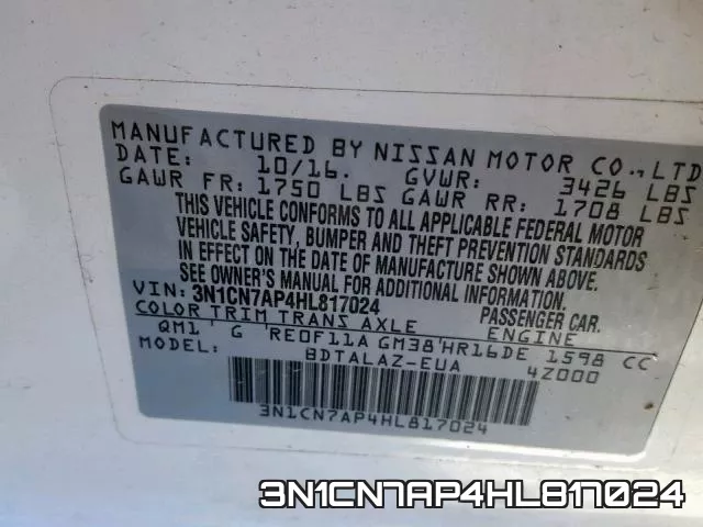 3N1CN7AP4HL817024 фото 2