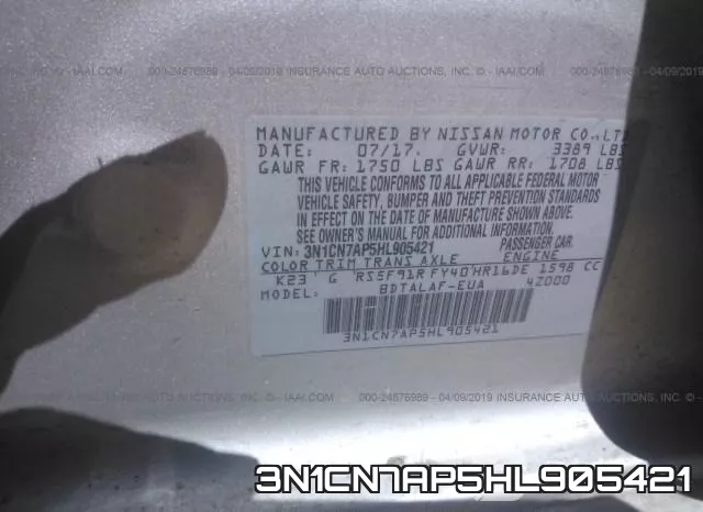 3N1CN7AP5HL905421 фото 10