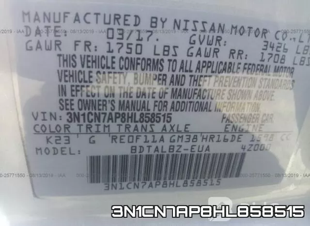 3N1CN7AP8HL858515 фото 10