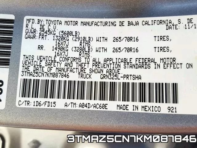 3TMAZ5CN7KM087846 фото 2