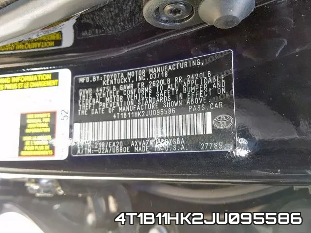 4T1B11HK2JU095586 фото 2