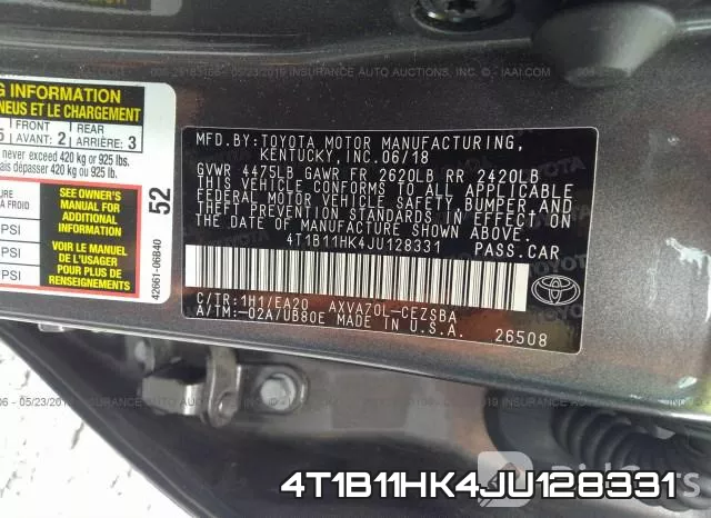 4T1B11HK4JU128331 фото 10