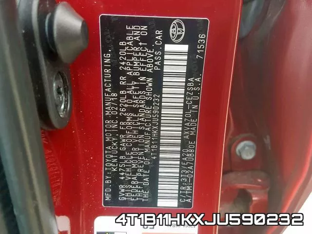 4T1B11HKXJU590232 фото 2