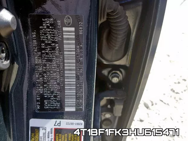 4T1BF1FK3HU615471 фото 2
