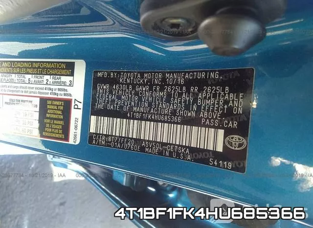 4T1BF1FK4HU685366 фото 10