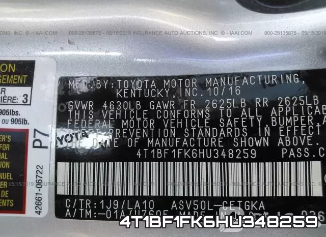 4T1BF1FK6HU348259 фото 10