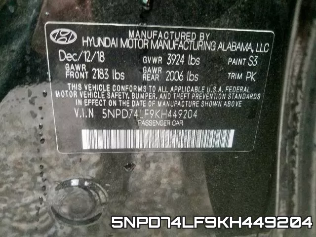 5NPD74LF9KH449204 фото 2
