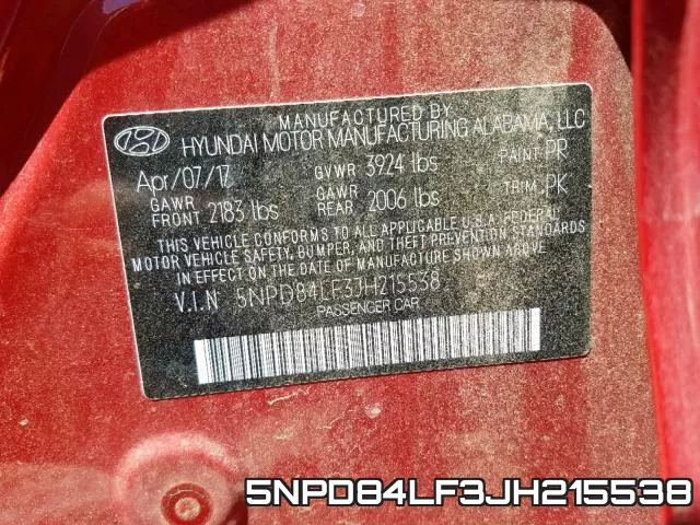 5NPD84LF3JH215538 фото 2