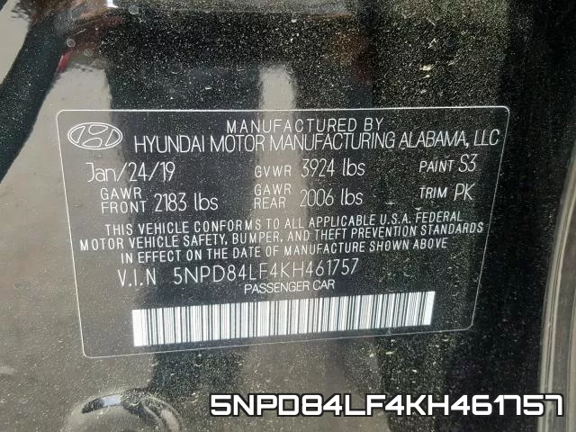 5NPD84LF4KH461757 фото 2