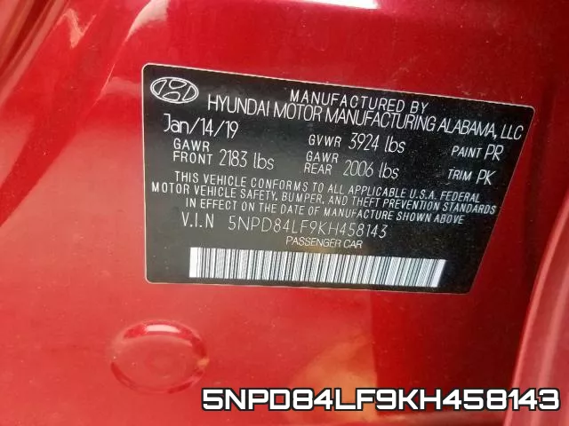 5NPD84LF9KH458143 фото 2
