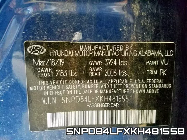 5NPD84LFXKH481558 фото 2
