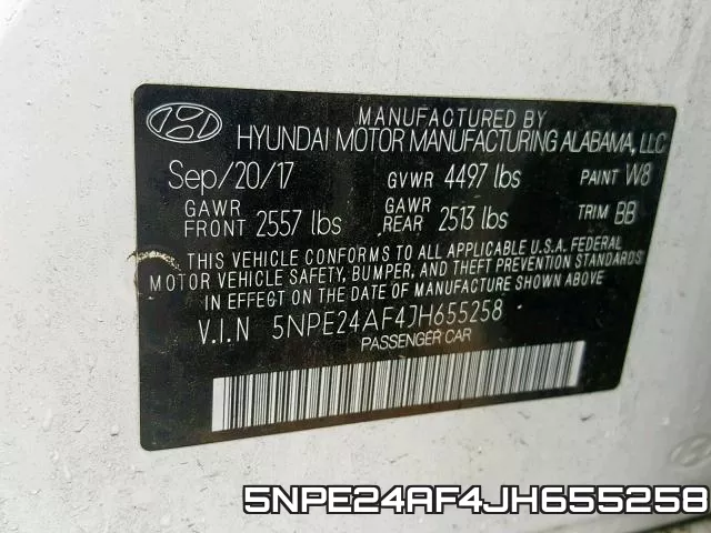 5NPE24AF4JH655258 фото 2