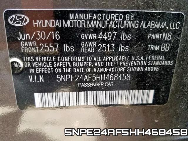 5NPE24AF5HH468458 фото 2