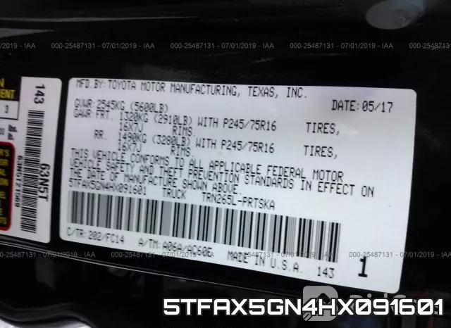 5TFAX5GN4HX091601 фото 10