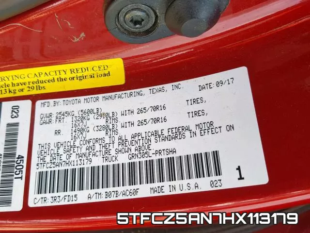 5TFCZ5AN7HX113179 фото 2