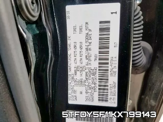 5TFDY5F11KX799143 фото 2
