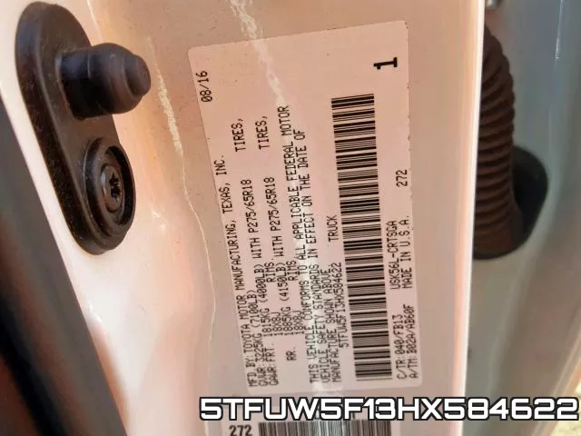 5TFUW5F13HX584622 фото 2