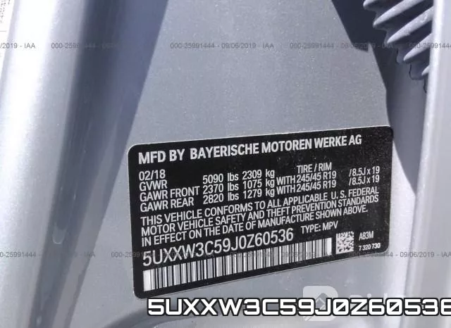 5UXXW3C59J0Z60536 фото 10