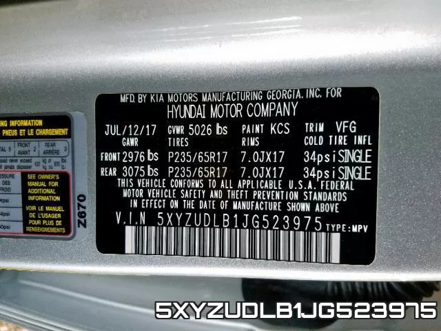 5XYZUDLB1JG523975 фото 2