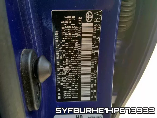 5YFBURHE1HP673933 фото 2
